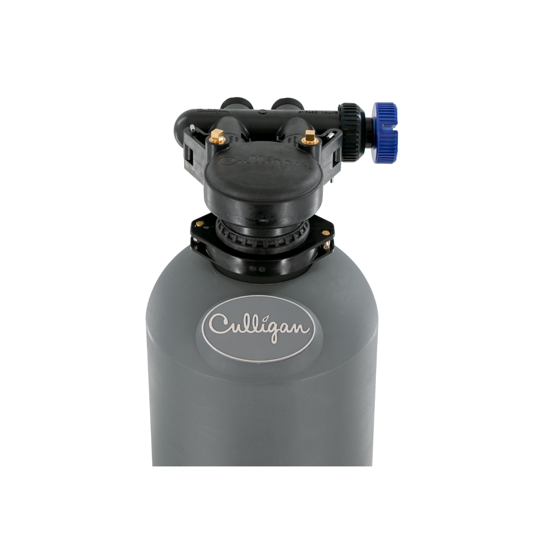 Up-close view of a non-back washing water filters by Culligan Water